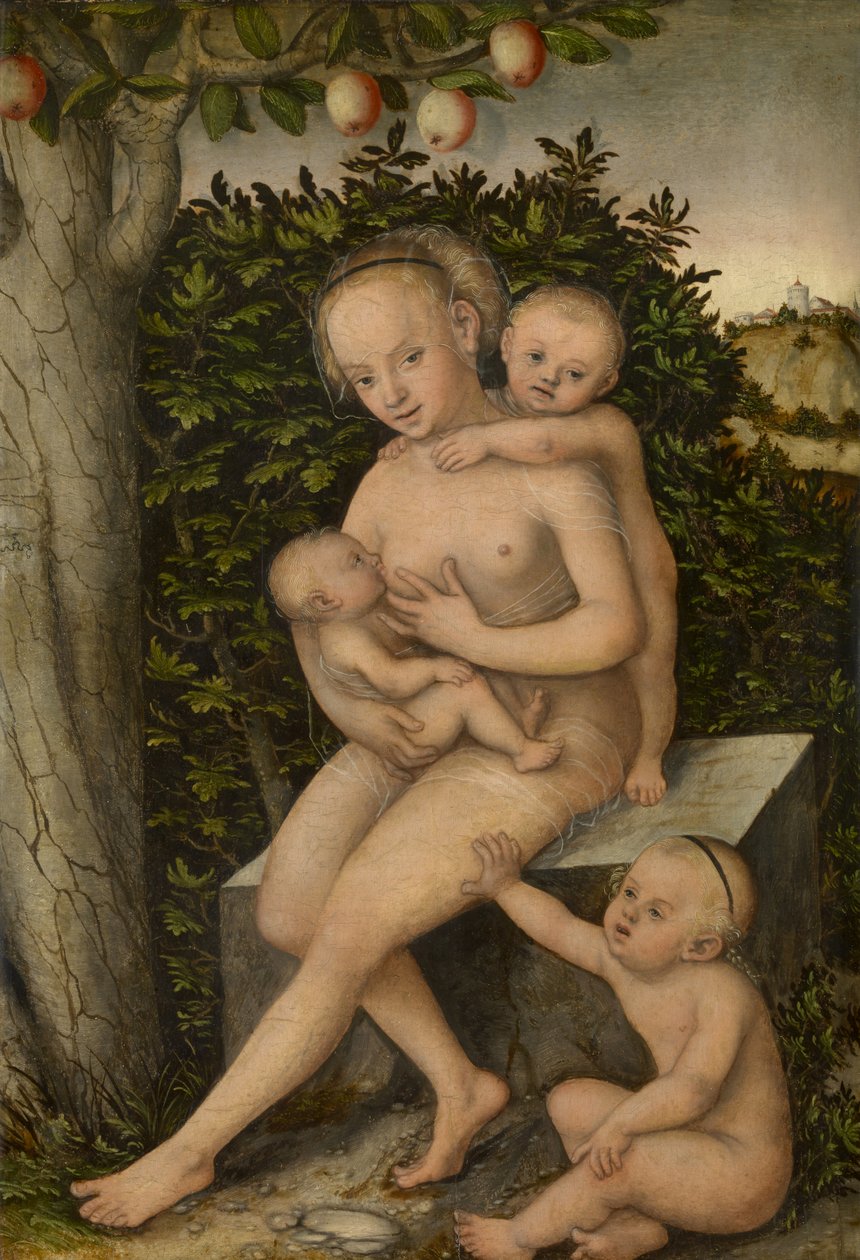 Charita (olej na panelu) od Lucas the Elder Cranach