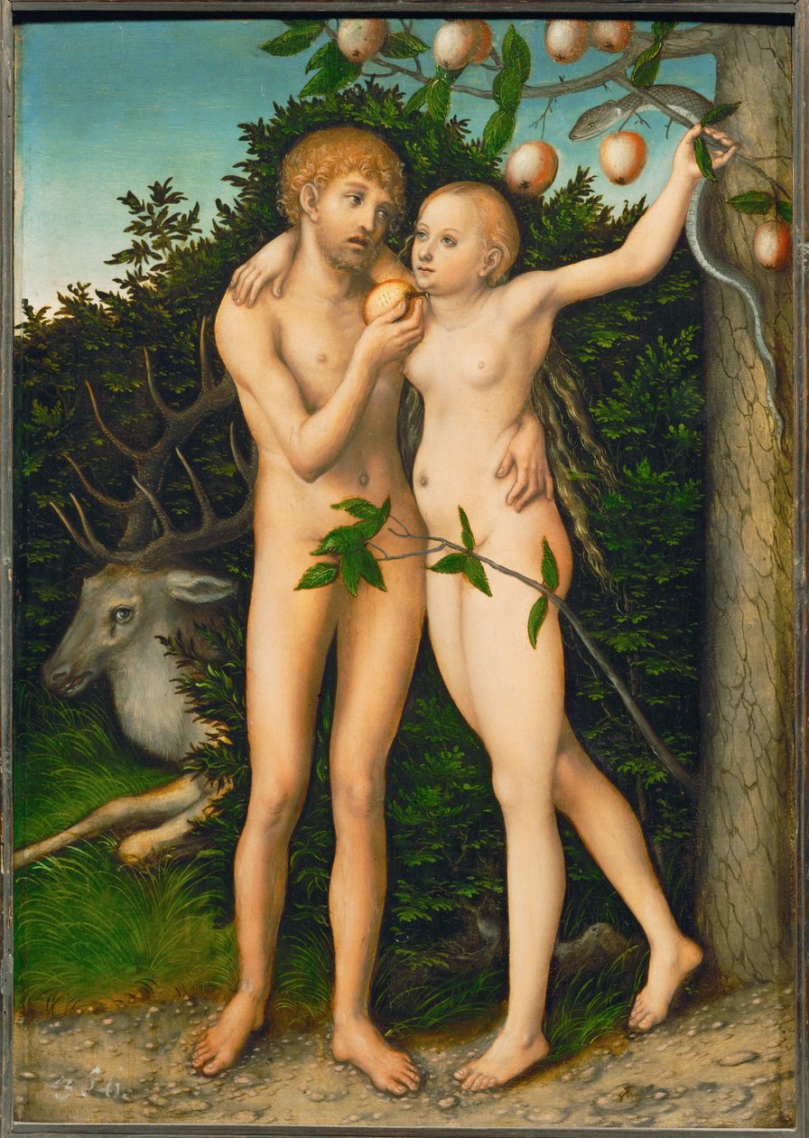Der Suendenfall - Pád ... od Lucas the Elder Cranach