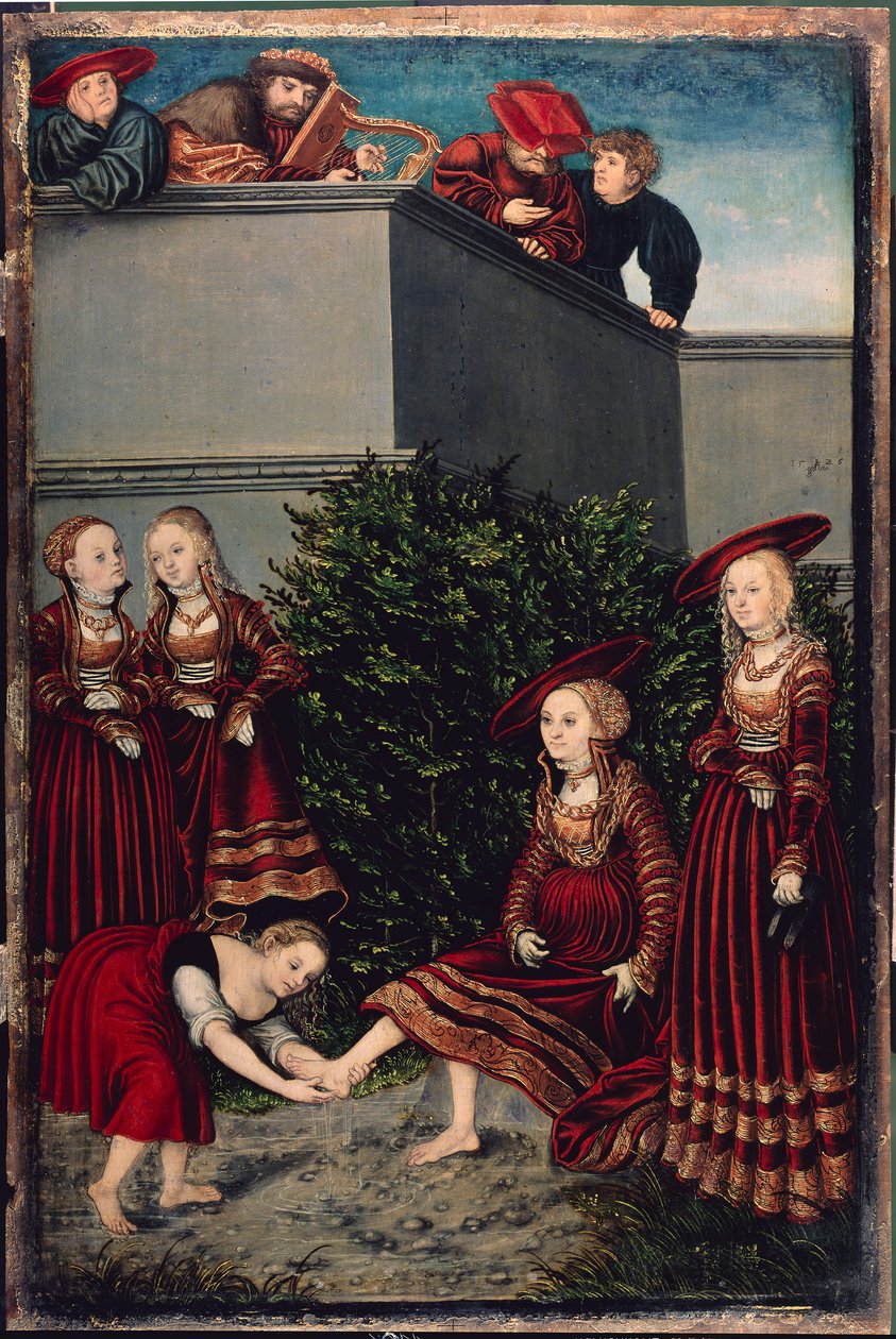 Král David a Batšeba od Lucas the Elder Cranach