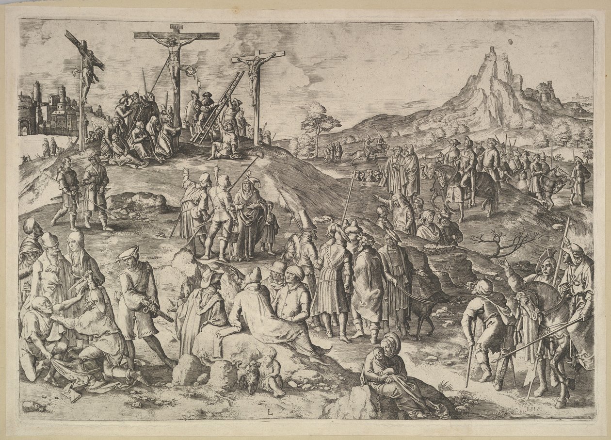 Kalvárie Golgota, 1517. od Lucas van Leyden