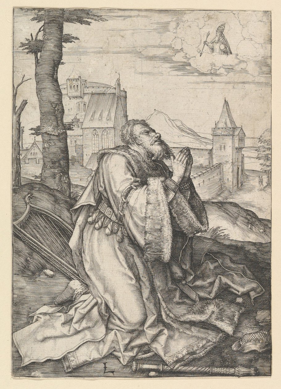 David Praying, ca. 1507. od Lucas van Leyden