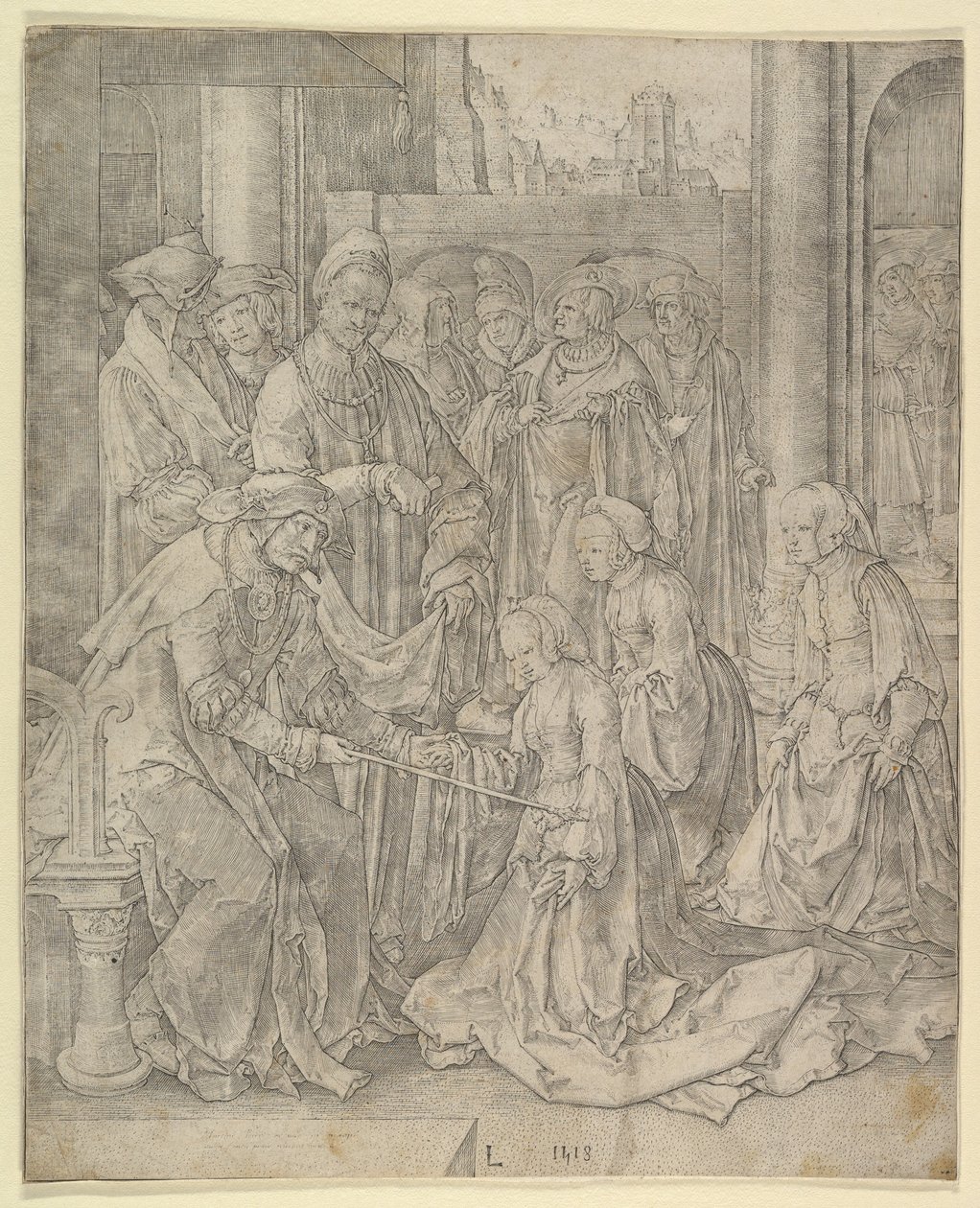 Ester před Ahasverem, 1518. od Lucas van Leyden