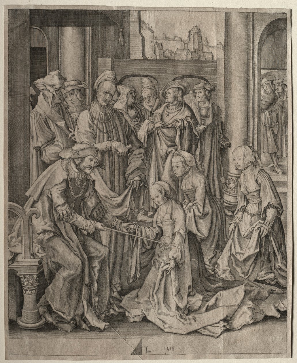 Ester před Ahasverem, 1518. od Lucas van Leyden
