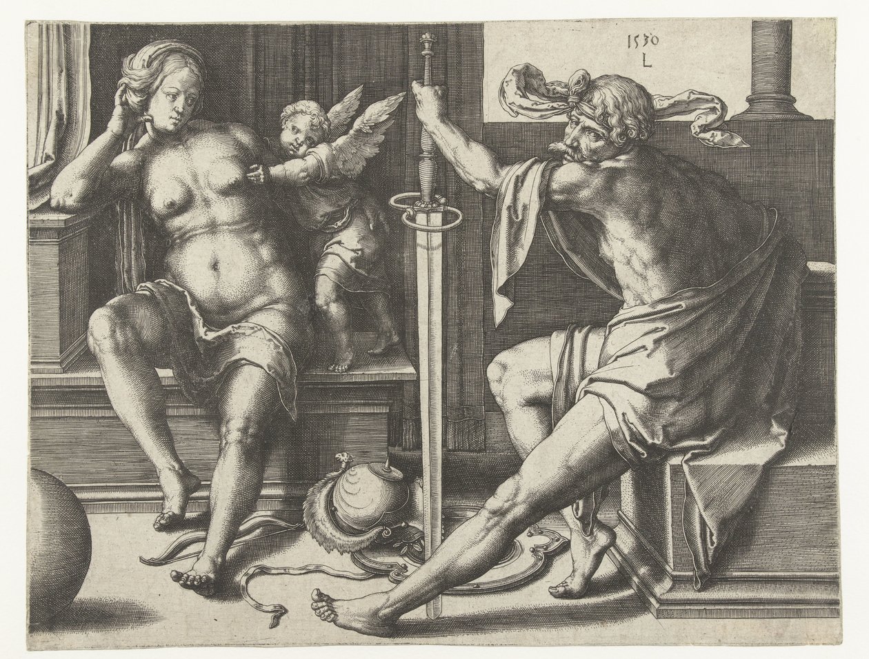 Mars, Venuše v Amoru od Lucas van Leyden