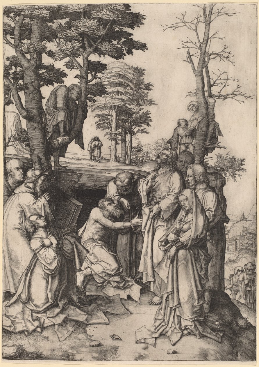 Vzkříšení Lazara od Lucas van Leyden