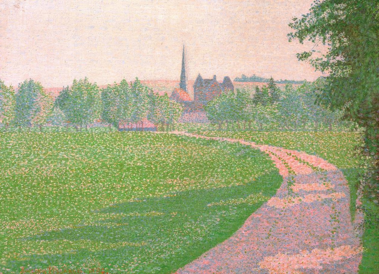 Kostel Eragny od Lucien Pissarro