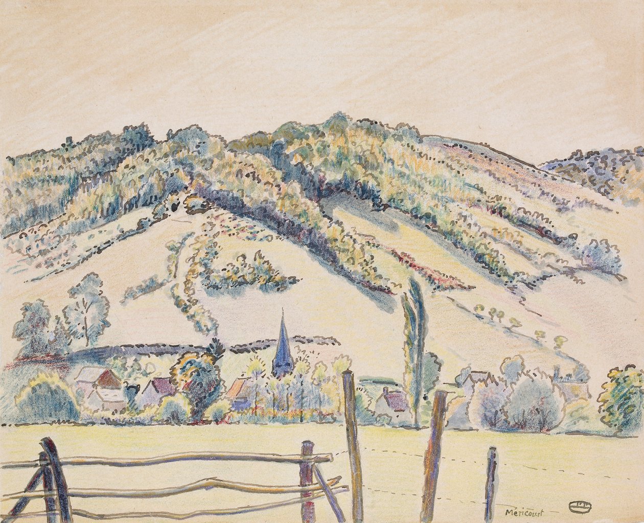 Mericourt, 1919 od Lucien Pissarro