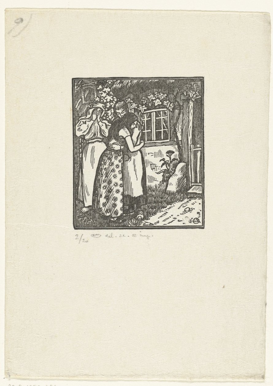 Ruth a Naomi se obejmou od Lucien Pissarro