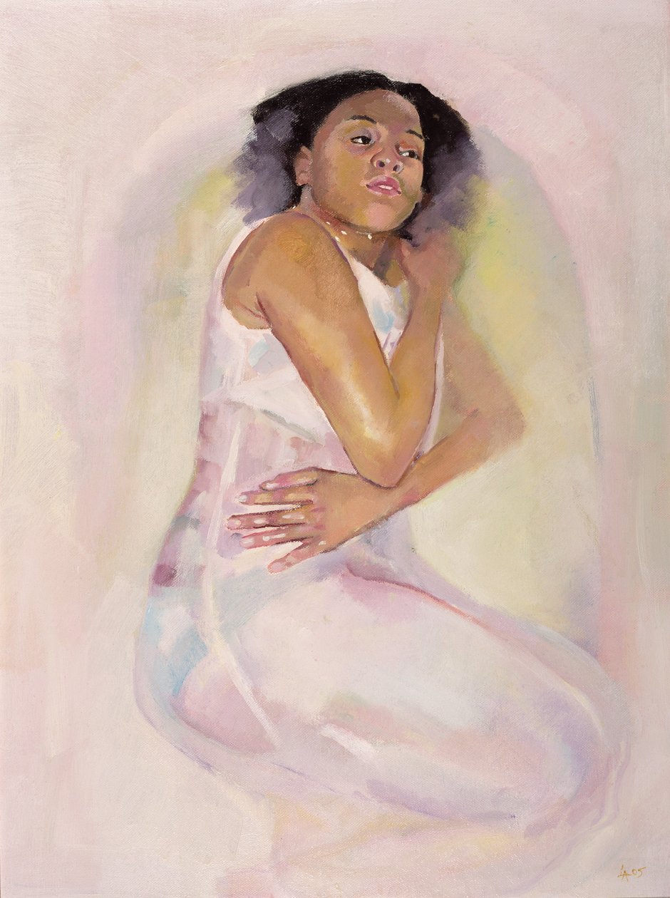 Dívka přemýšlí, 2004 (olej na plátně) od Lucinda Arundell