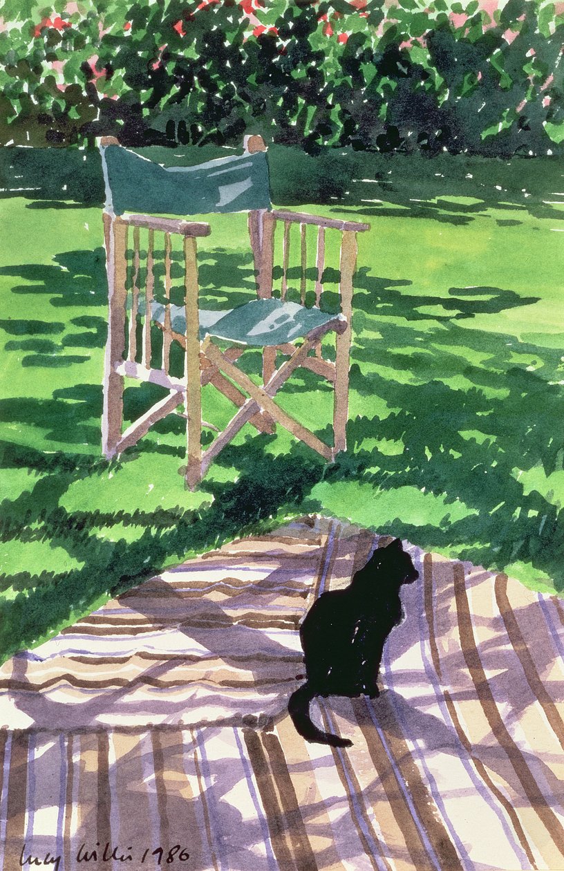 Černá kočka a Dappling, 1986 od Lucy Willis