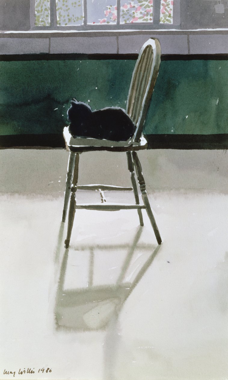 Kočka na židli, 1986 od Lucy Willis
