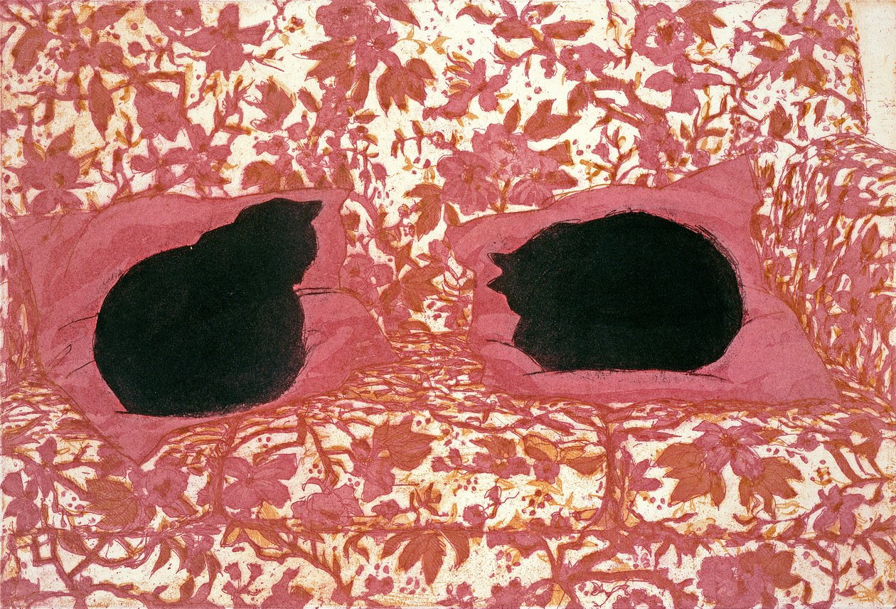 Kočky, 1988 (lept na papíře) od Lucy Willis