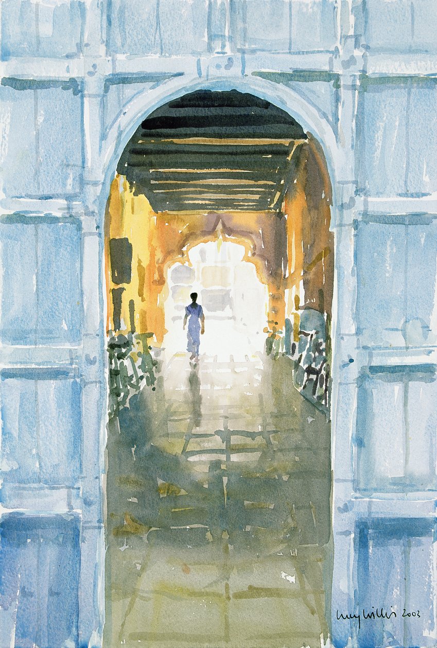 Walking Towards the Light, Cochin, 2002 (wc na papíře) od Lucy Willis