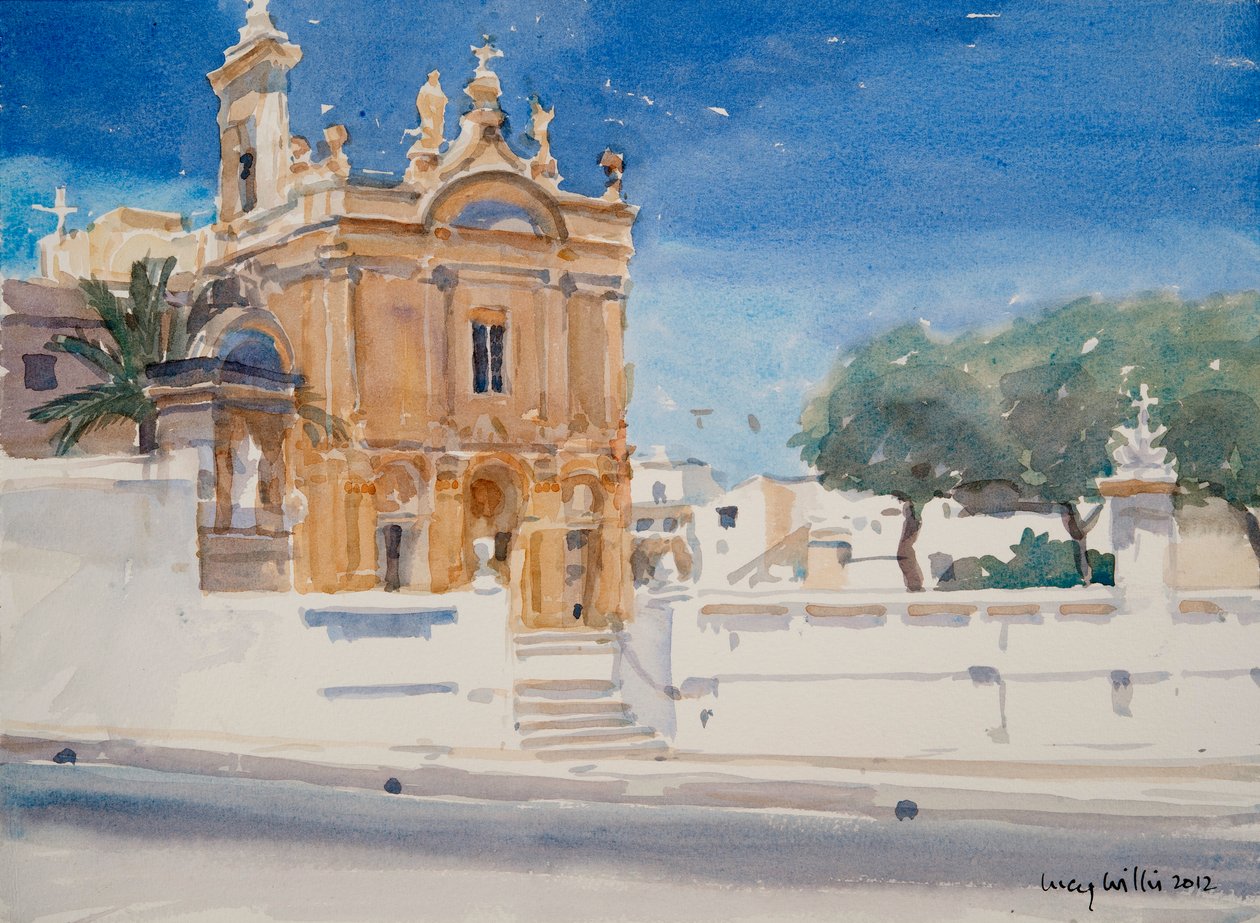 Kostel Capuccini, 2012 (wc na papíře) od Lucy Willis
