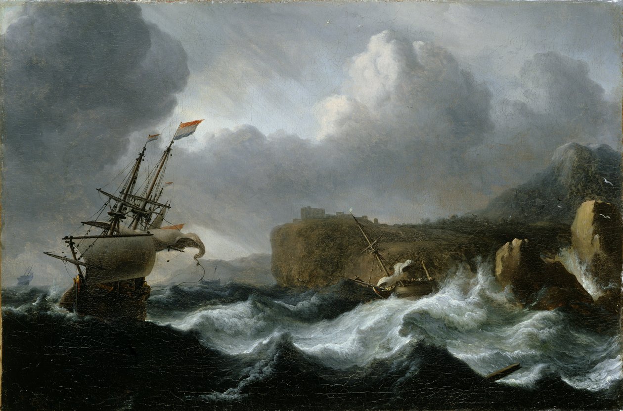 Rozbouřené moře od Ludolf Backhuysen