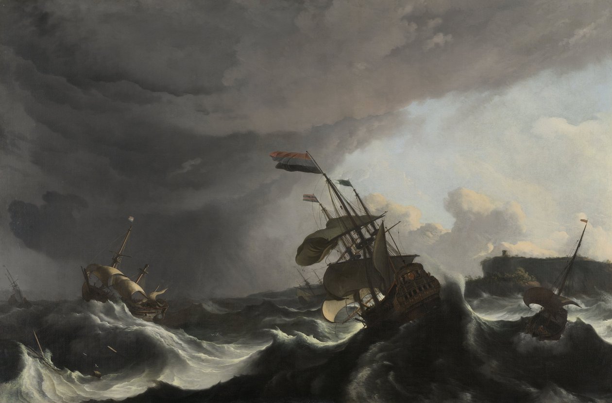 Bitva u Terheide, kolem roku 1695 od Ludolf Backhuysen