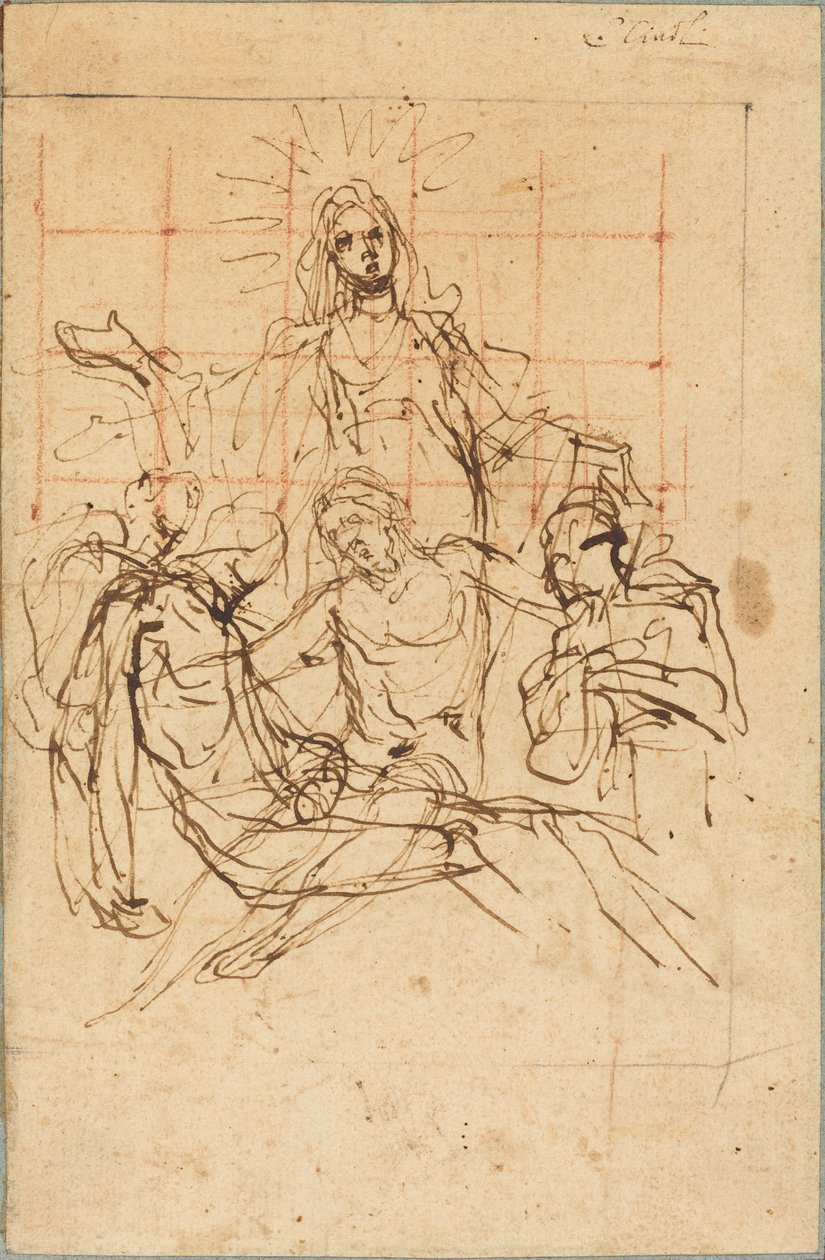 Pietà (recto) od Ludovico Cardi called Cigoli
