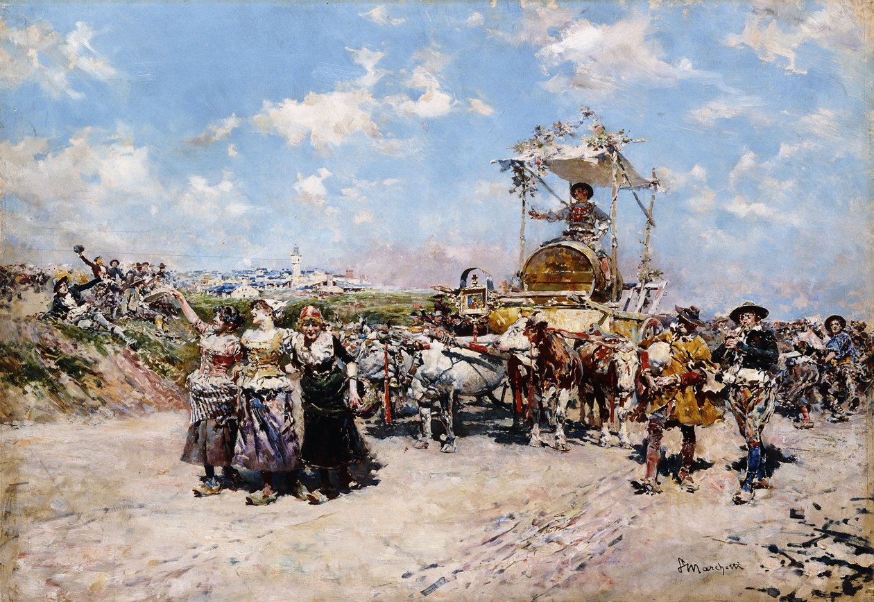 Festival sklizně hroznů v Neapoli, od Ludovico Marchetti