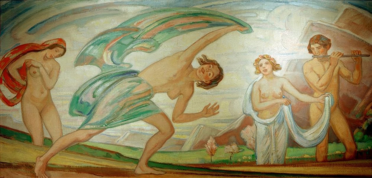 Jaro s tanečníky od Ludwig von Hofmann
