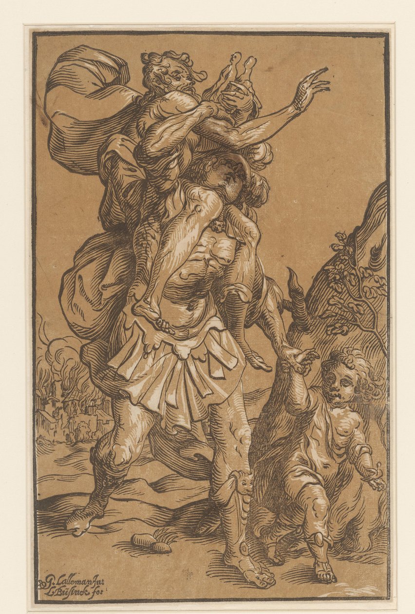 Aeneas nese svého otce z Tróje od Ludwig Businck