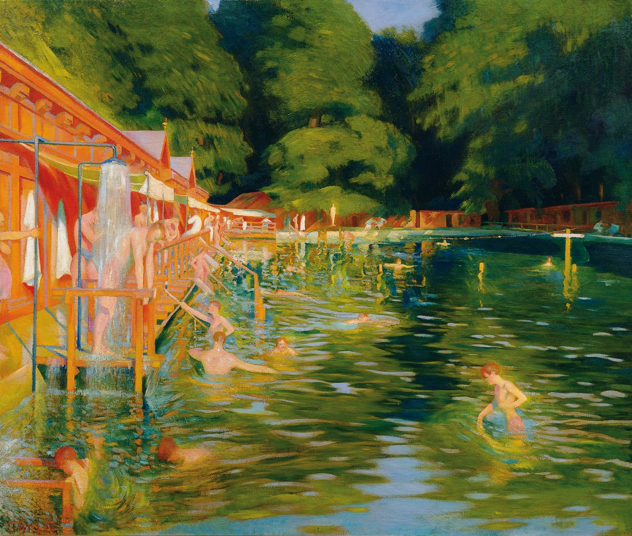 Plavecký bazén, 1905. od Ludwig Ferdinand Graf