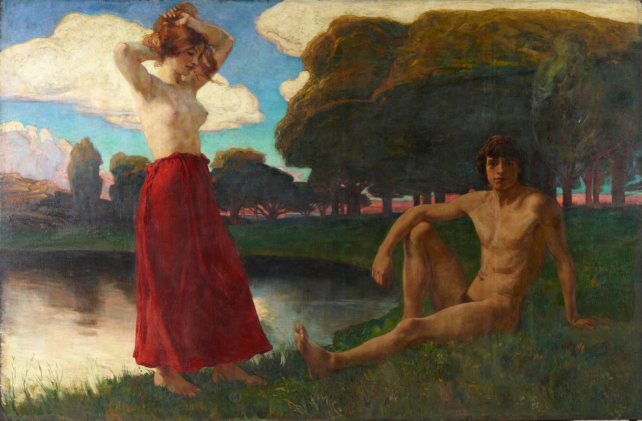 Idyla, 1894-1895. od Ludwig von Hofmann