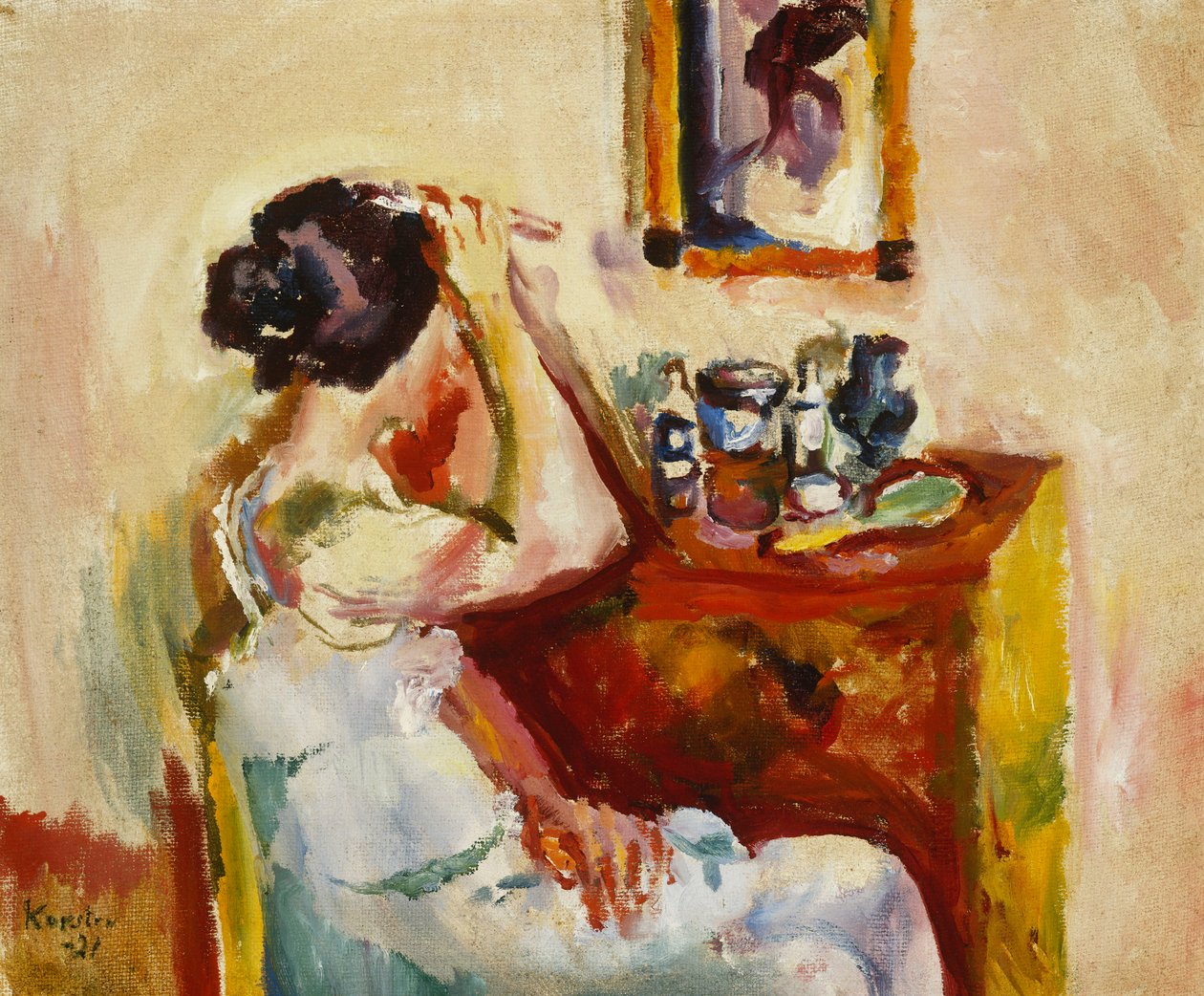 Ranní mytí; Morgenvask, 1921 od Ludvik Peter Karsten