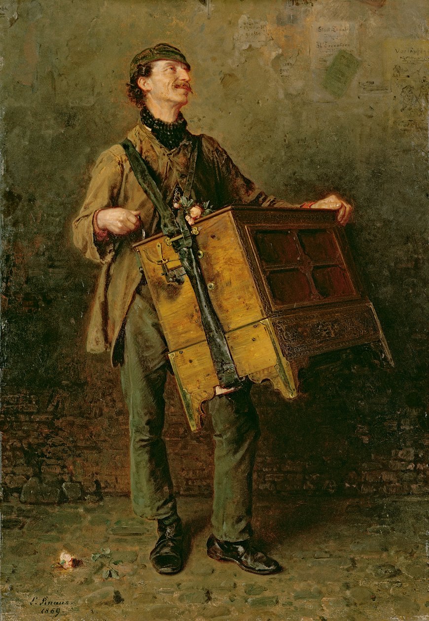 Hurdy-Gurdy Man, 1869 od Ludwig Knaus