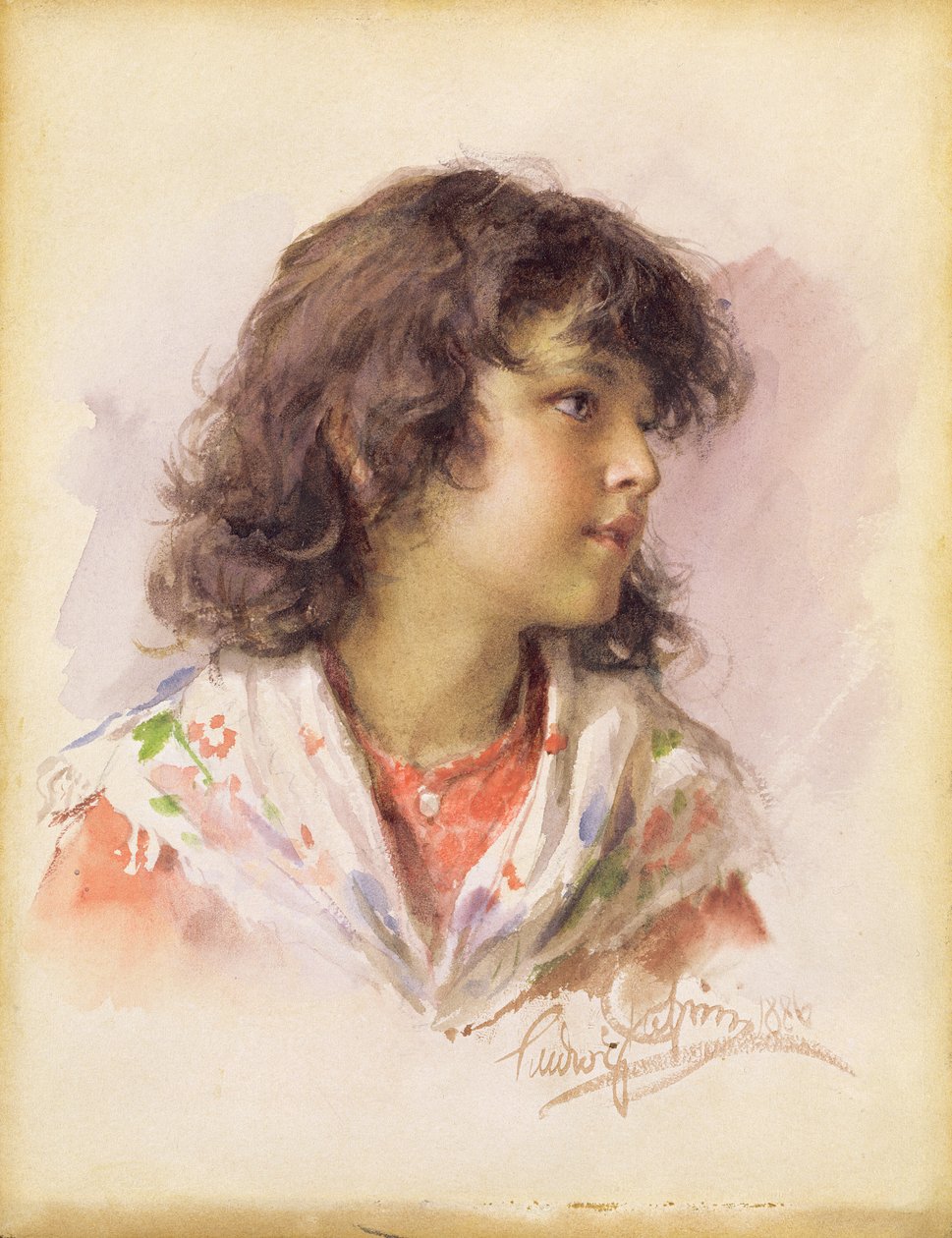 Hlava dívky, 1886 od Ludwig Passini