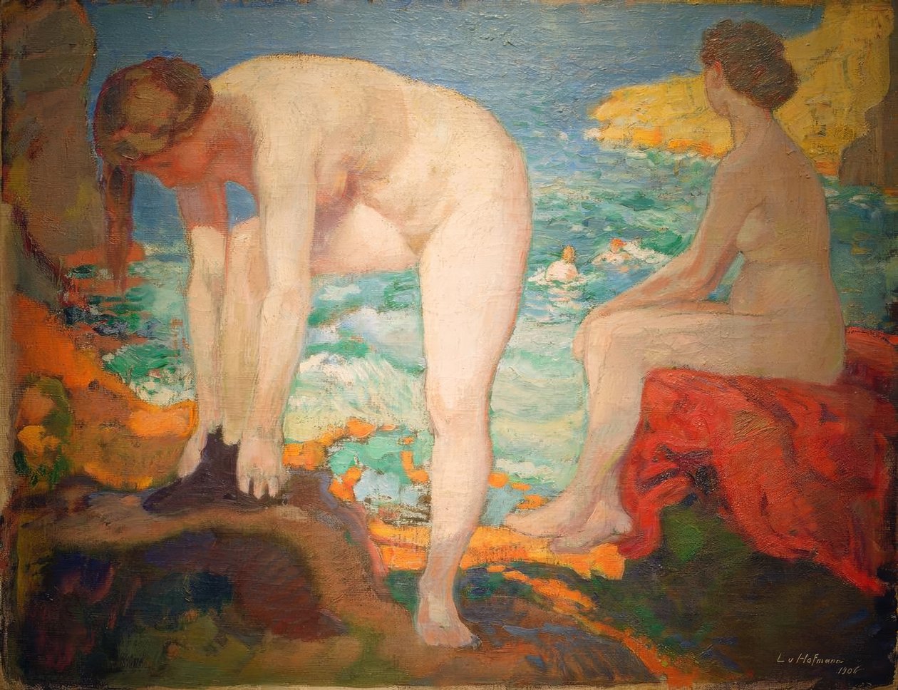 L. v. Hofmann, koupající se u moře. od Ludwig von Hofmann