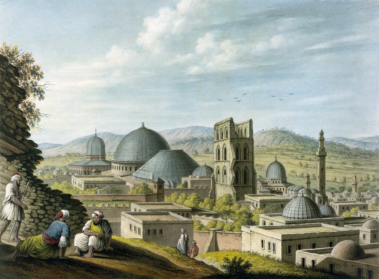 Jeruzalém ze západu, hospoda. William Watts, 1805 od Luigi Mayer