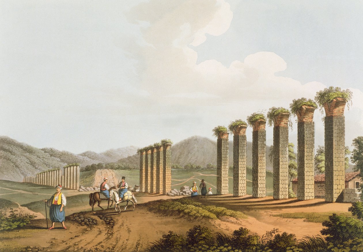 Ruiny akvaduktu poblíž Efesu, 1810 od Luigi Mayer