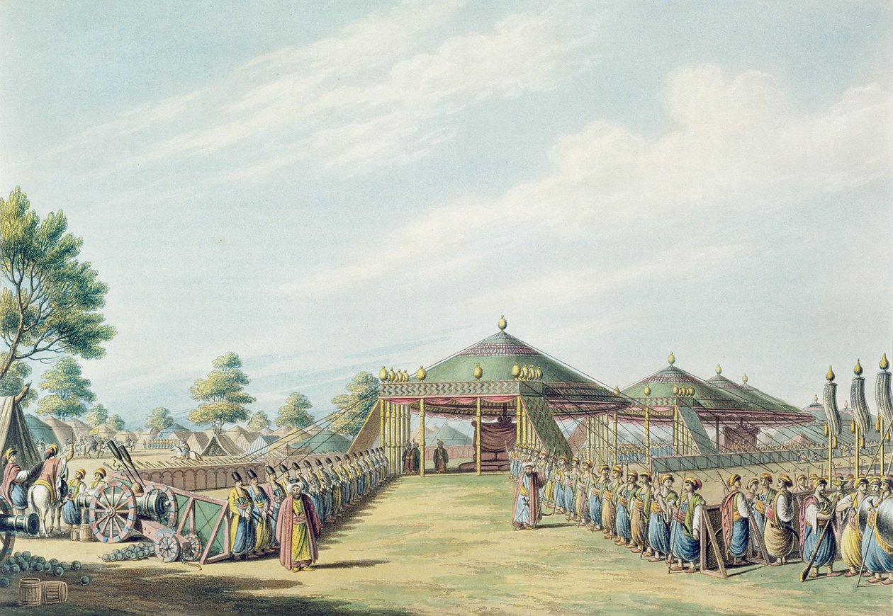 The Camp at Daud-Pascia, hospoda. William Watts, 1806 od Luigi Mayer