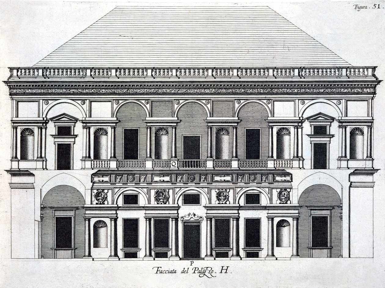 Návrh pro královský palác Caserta, 1756 od Luigi Vanvitelli