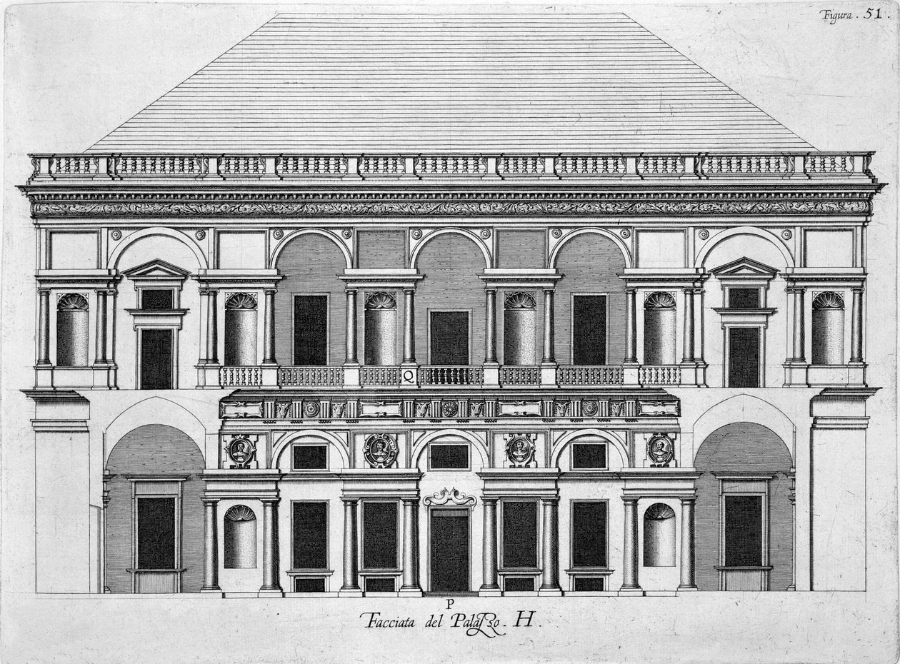 Návrh královského paláce v Casertě, 1756 od Luigi Vanvitelli
