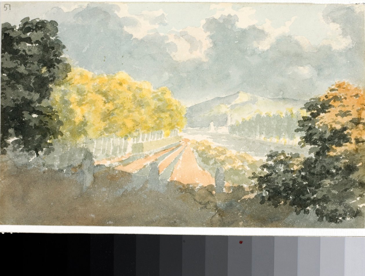 Venkov, Itálie (Akvarel, cca 1825) od Luigi Garibbo