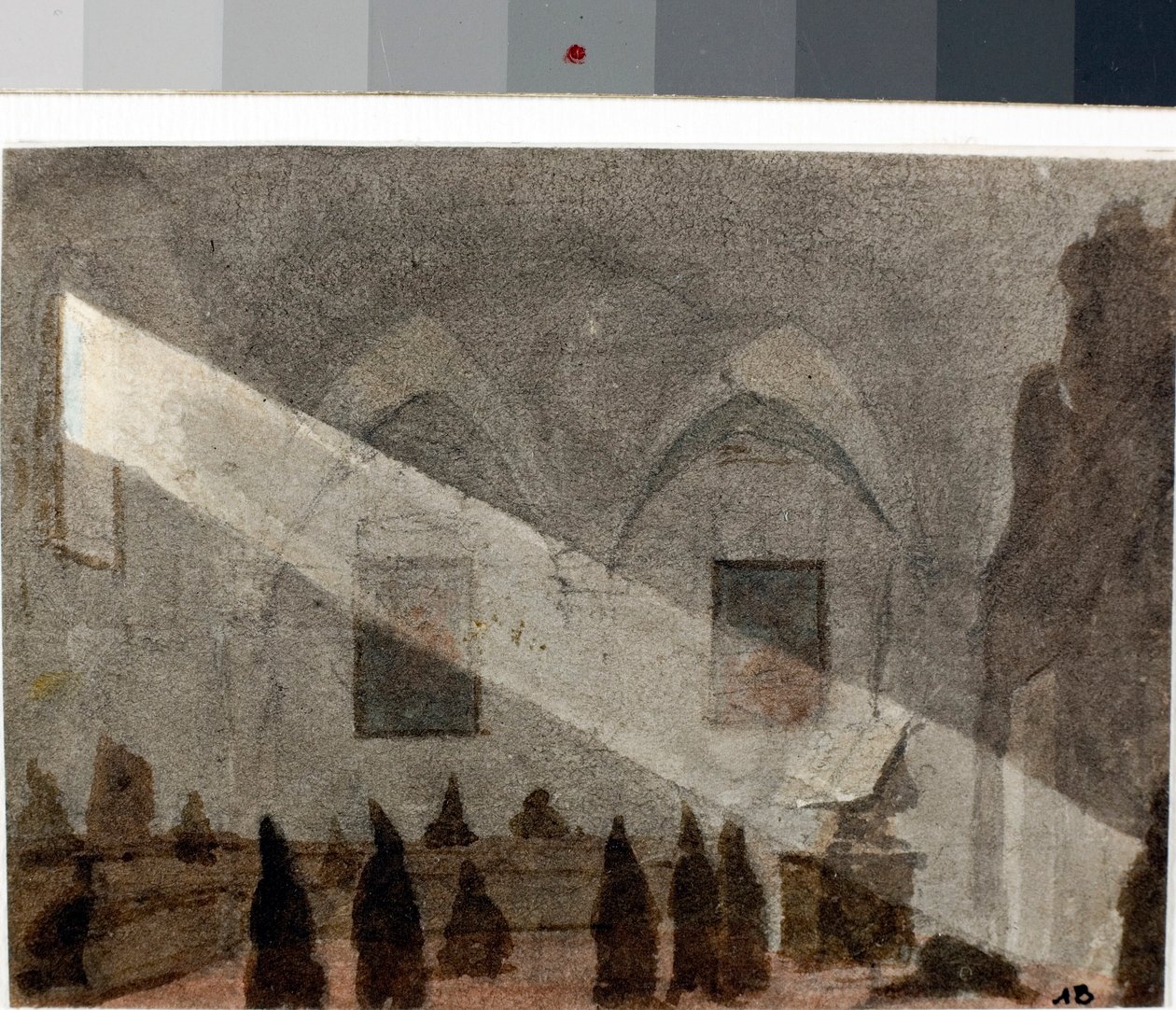 Refektář kláštera (Akvarel, kolem 1825) od Luigi Garibbo