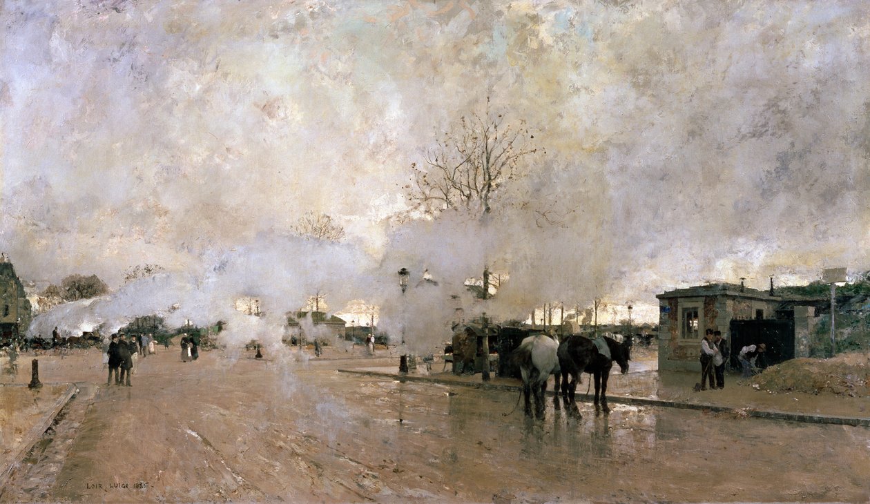 Smoke on the Paris Circuit Line, 1885. od Luigi Loir