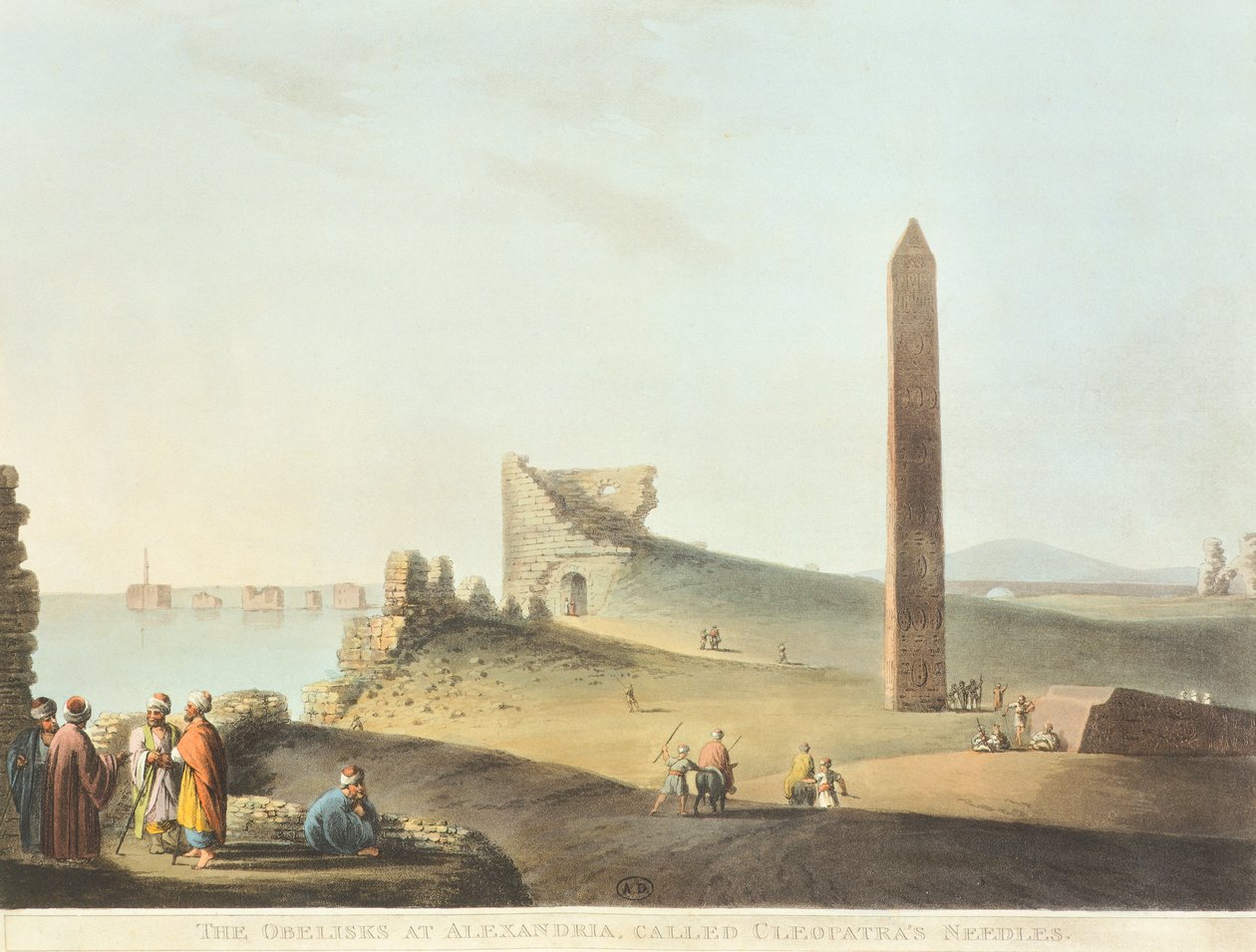 Obelisk (Kleopatřina jehla) v Alexandrii od Luigi Mayer