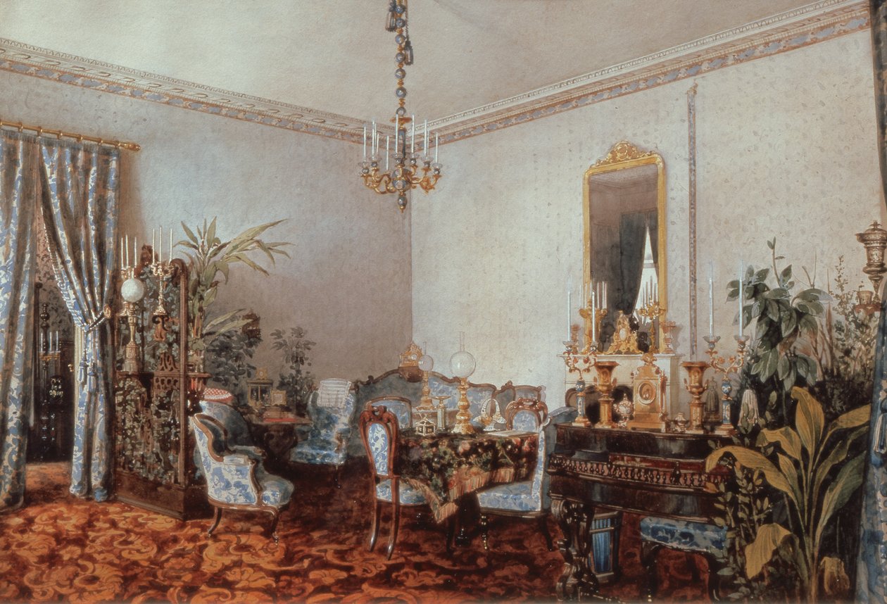 Varvara Obreskoffs Salon, 1848 (toaleta na papíře) od Luigi Premazzi