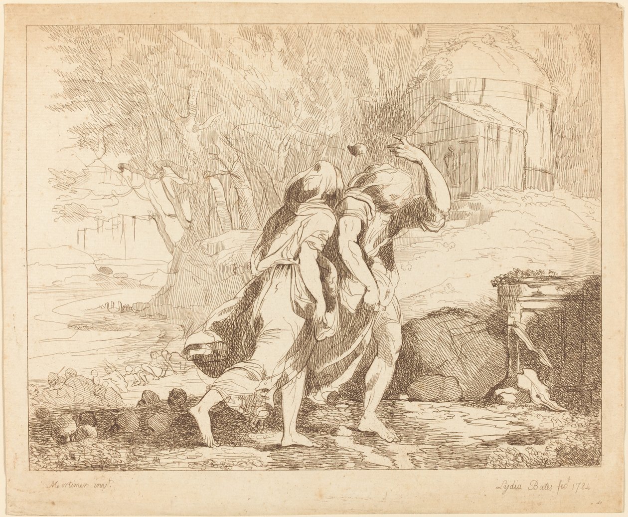 Dvě prchající figury (Atlanta a Hippomenes?) od Lydia Bates