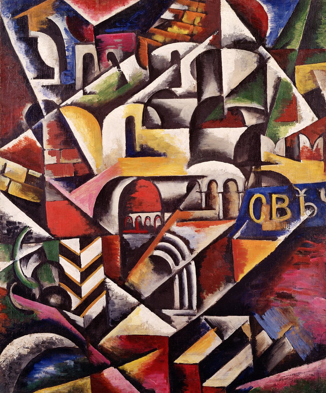 Kubistická panoráma města, 1914 od Lyubov Sergeevna Popova