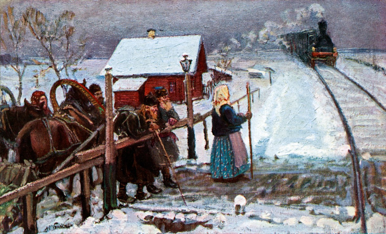 Parní vlak v Rusku od M. Bosquine