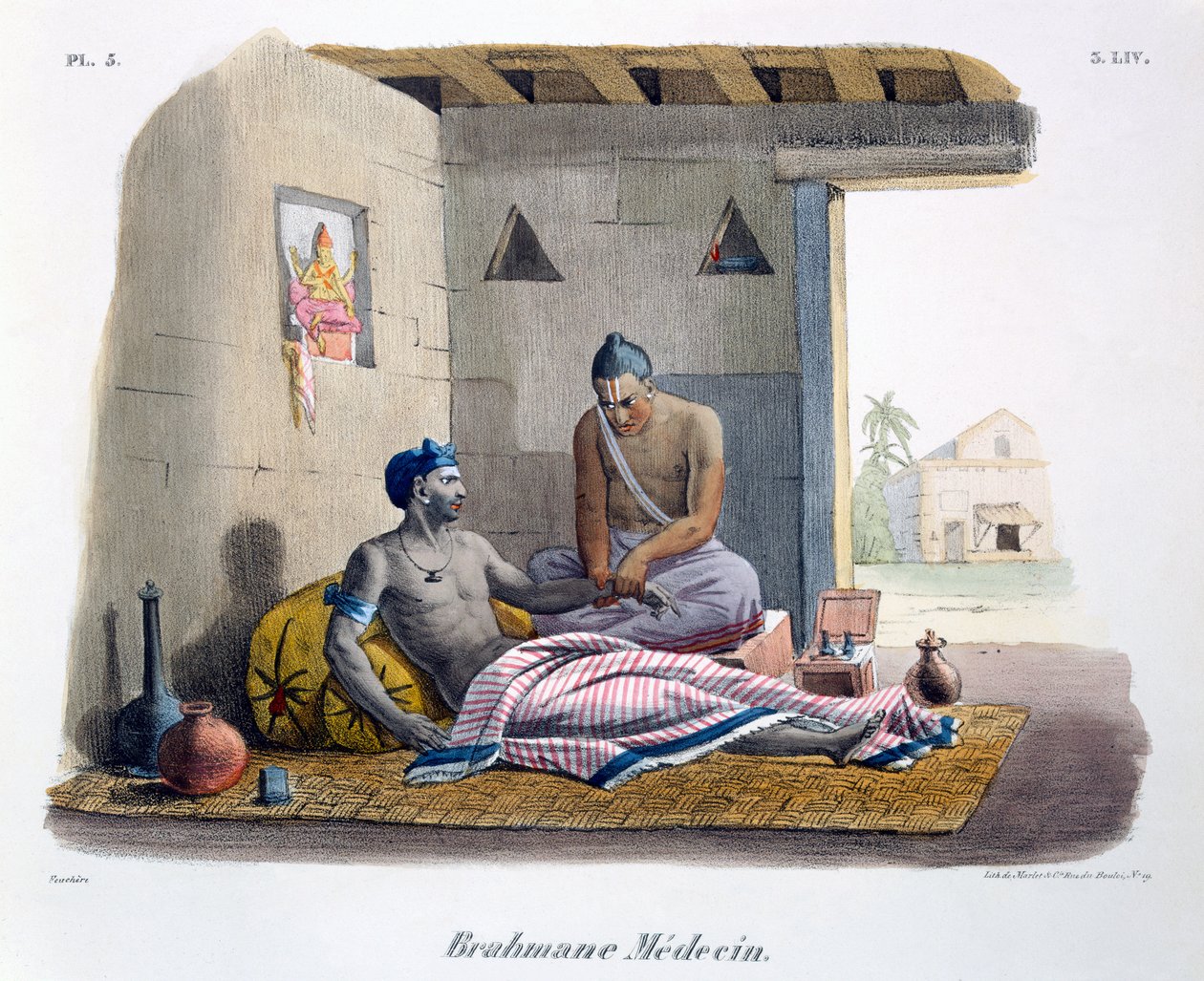 Brahmanský lékař s pulsem, 1827-35 od M.E. Burnouf