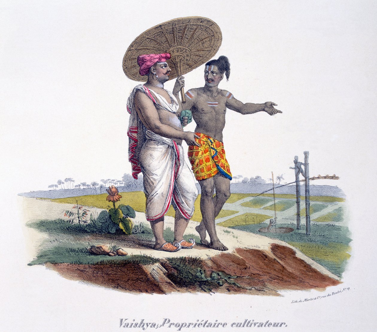 Muž z kasty vaišjů kontroluje svůj malý statek, 1827-35 od M.E. Burnouf