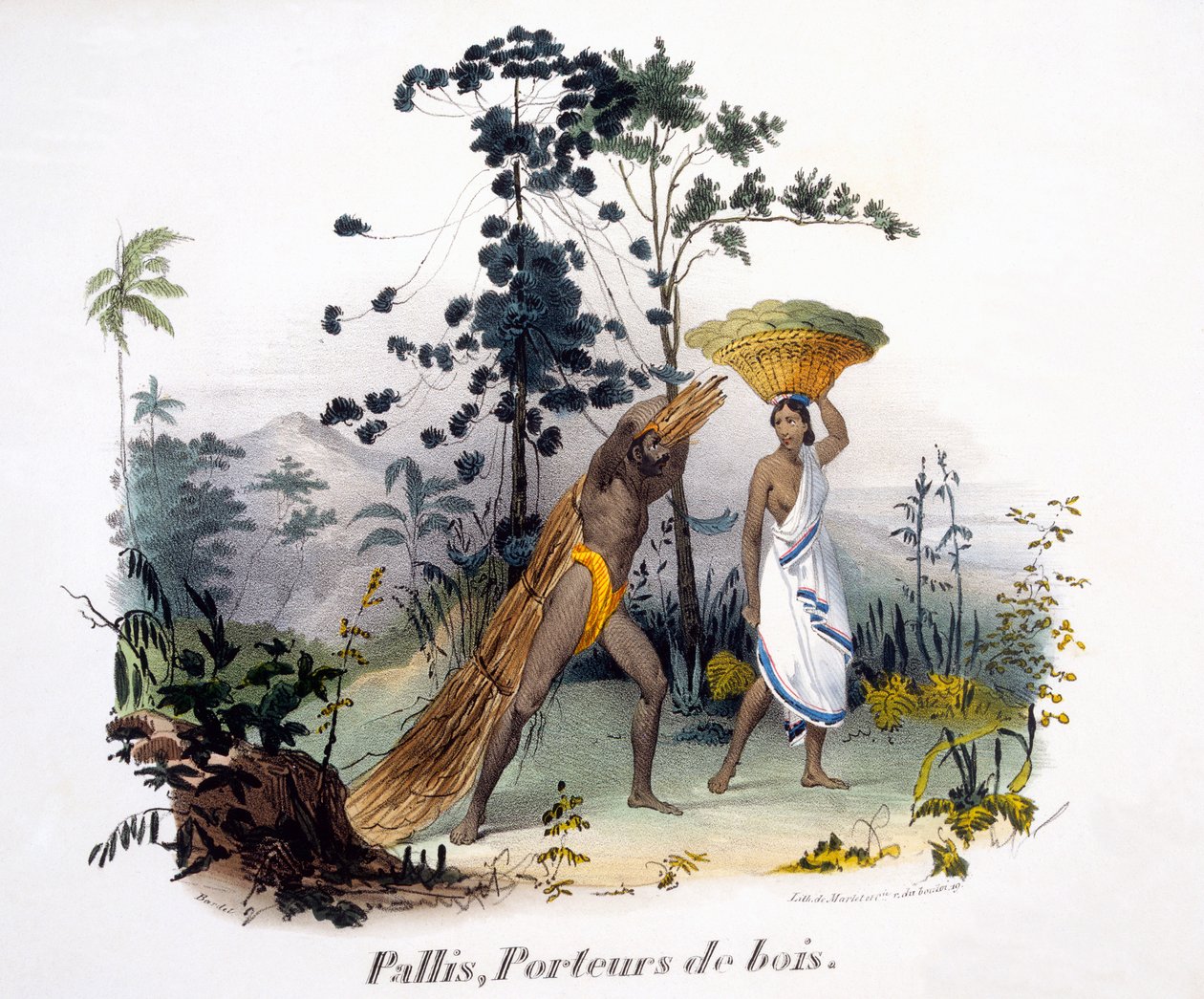Pallis, nosič dřeva, 1827-35 od M.E. Burnouf