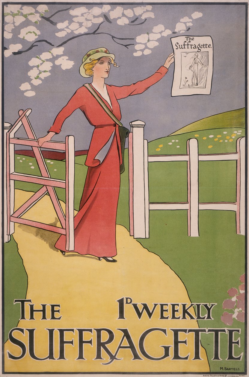 Plakát pro noviny The Suffragette, c1910-c1915 od M Bartels