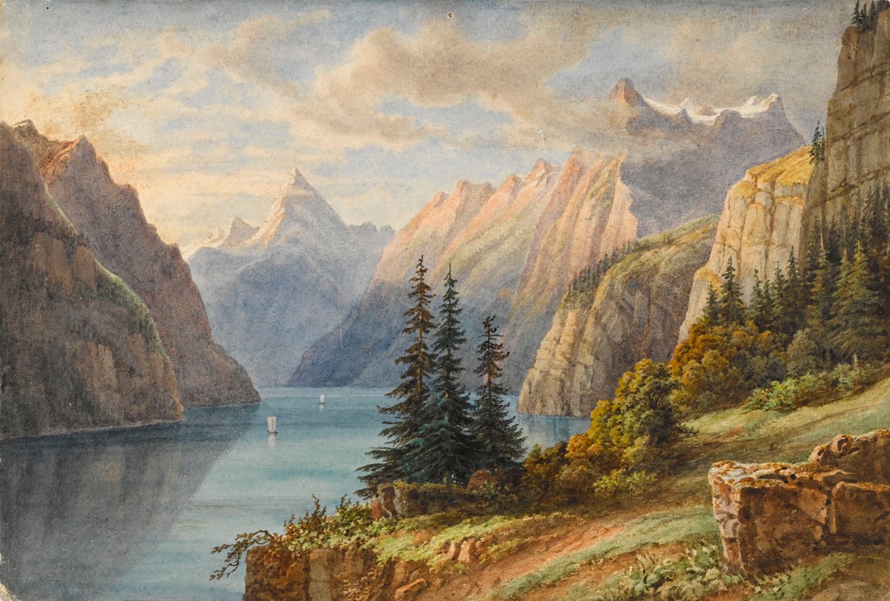 Pohled na Rutli (akvarel) od M. Nicolas Karth