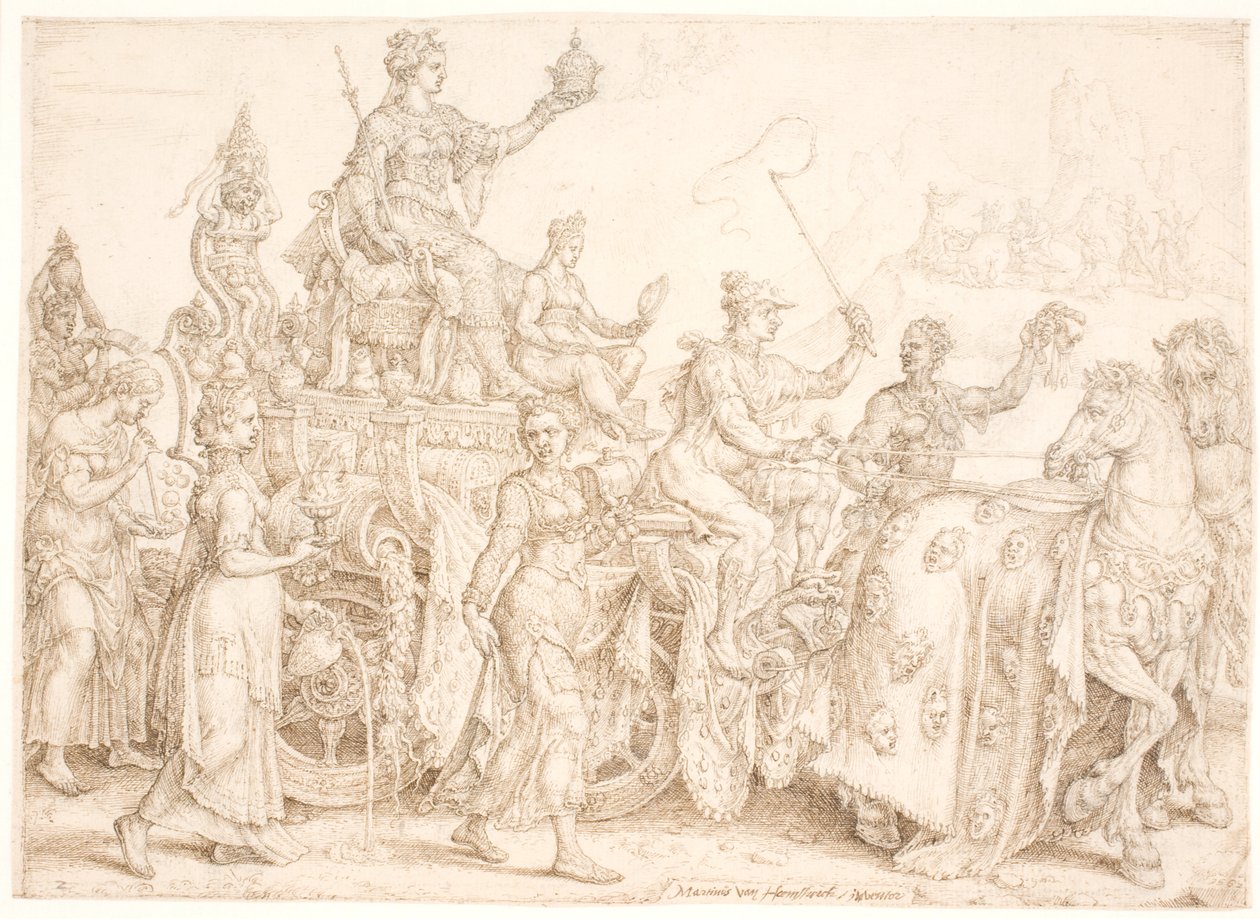 Triumfální vůz Bohatství (bohatý) od Maarten van Heemskerck