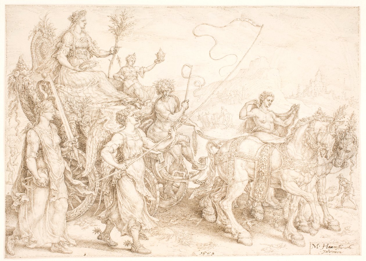 Triumfální vůz. Pax (mír) od Maarten van Heemskerck